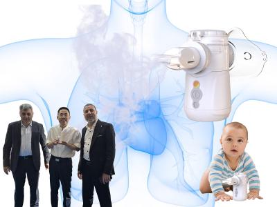 China Alkaline Battery Powered Vibrating Mesh Nebulizer with Larger Nebulization Rate IPx4 Waterproof for sale