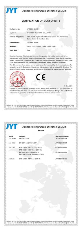 CE - Shenzhen Tasei RFID Co., Limited