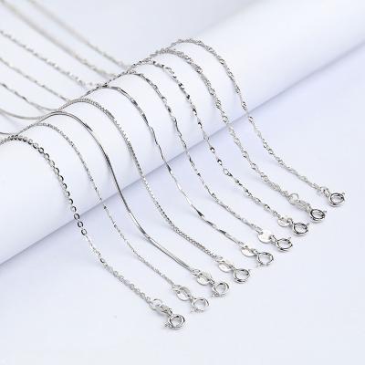 China Thin Women Real Cadenas De Plata 925 Sterling Silver Environmental Friendly Fine Gold Restriction Cuban Link Chains For Jewelry Making Necklace Bulk for sale