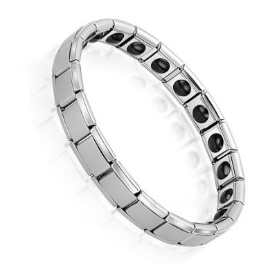 China Hiphop Men Women Energy Healing Stainless Steel Bracelet Health Care Therapy Magnetic Arthritis Bracelet for sale