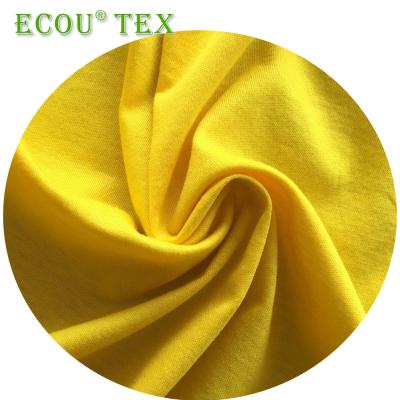 China 32s 150gsm 160cm Single Organic Cotton Jersey Fabric Sustainable Graduated GOTS for sale