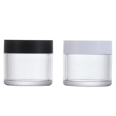 China Personal Skin Care Cream Jar Pet Packaging Clear Plastic With Aluminum Plastic Cap 100ml 150ml 200ml 250ml 300ml 400ml for sale