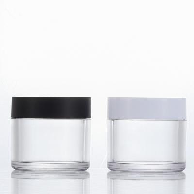 China Wholesale Personal Empty Cream Jar Skin Care Pet Clear Plastic Packaging Personal With Aluminum Plastic Cap For Skin Care for sale