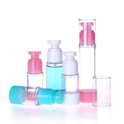 China Personal Skin Care Packaging Xinhe High End Custom Color Purple Rose Gold Red Clear Airless Pump Bottle For Skin Care Lotion Gel Toner Emulsion for sale