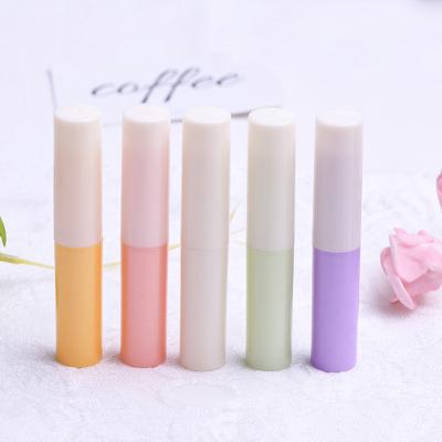 China wholesale empty plastic macaron lipstick environmental packaging round lip balm 3g mouth wax container tube cosmetic for sale