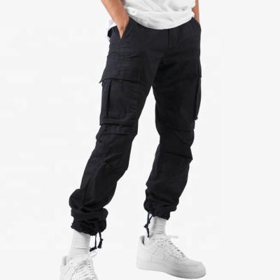 China Customized High-Grade Breathable Plain Black Assault Pants With Bandage Foot Cargo Pants Men for sale