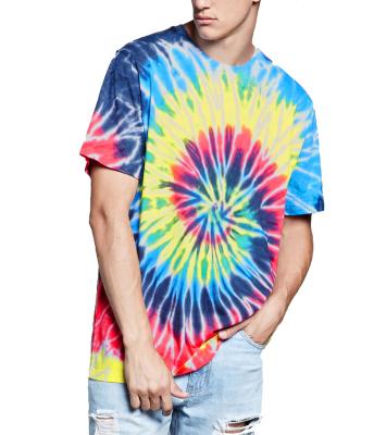 China Custom Anti-Wrinkle T-shirt Man Cotton Fit Tie Dye Wash Mens T-shirts Clothing for sale