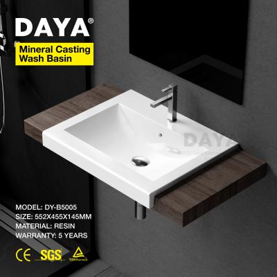 China New Model Wash Basin Easy Clean Luxury Wall Hung Resin Stone Solid Outdoor Bathroom Wash Basin for sale