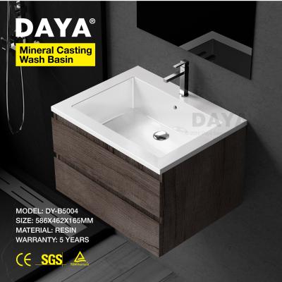 China Easy Clean Rectangle Resin Basin Daya Wash Basin Stone Lavatory Sink for sale