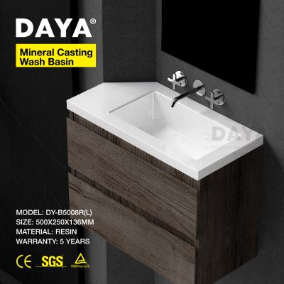 China Easy Clean Bathroom Sink Resin Artificial Stone Hand Wash Basin for sale