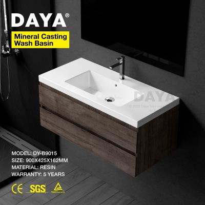 China Easy clean ultra thin resin stone new products rectangle washbasin white color washbasin for wholesale for sale