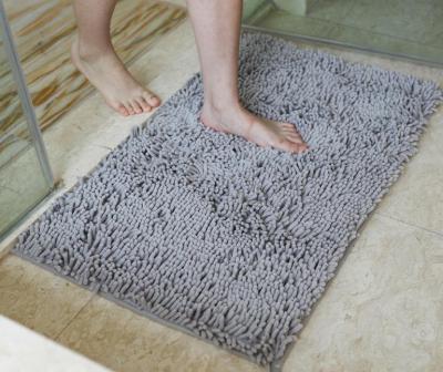 China New Design Washable Soft Waterproof Chenille Tufted Floor Mat For Bathroom for sale