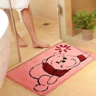 China Washable Bathroom Set Mats Rug With Tufted TPR Backing Floor Anti-Slip Bath Mat for sale