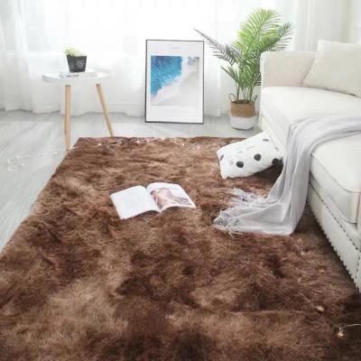 China Washable Design Carpets Long Multifunctional Shaggy Silk Pile Tie Dye High Quality Area Rug for sale