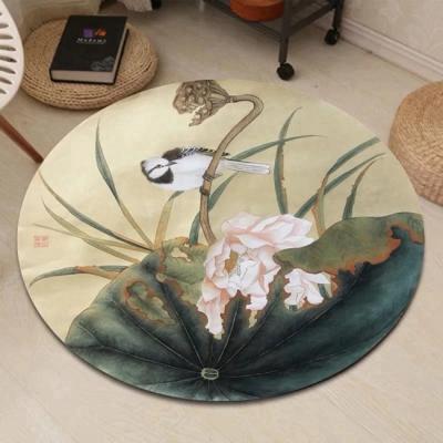 China Factory Direct Sale Chinese Style Washable Round Shape Polyester Ads Welcome Blankets for sale