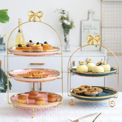 China Creative Stored Nordic Multi-layer Dessert Multi-layer Table Dish Dish Household Cake Tea Afternoon Compote Stored Double for sale