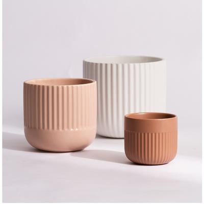 China Modern Indoor Matte Ceramic Planter Flower Pot Home and Garden Flower Pot for sale