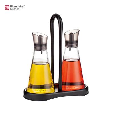 China Steamable EK 260ml Oil&Vinegar Bottle Glass Cooking Oil Bottle With Stand for sale