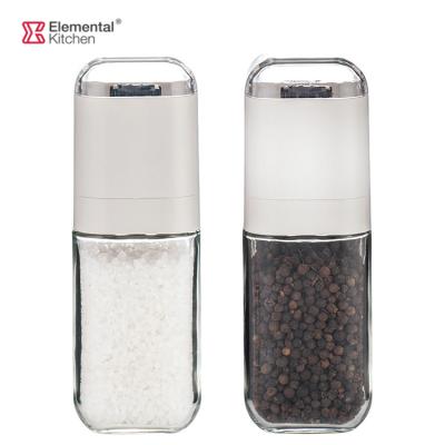 China Sustainable High Quality 180ml Reusable Salt And Pepper Grinder Set For Kitchen for sale