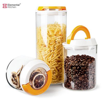 China Glass Set Sustainable Airtight Storage Jar Set For Food, Storage Canister Set For Dry Food, Storage Container Set for sale