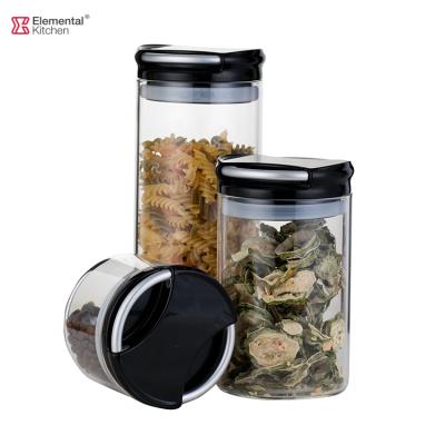 China Viable 330ML 800ML 1300ML Airtight And Moistureproof Storage Jar Storage Bottles 3 Pcs Glass Seal Set for sale