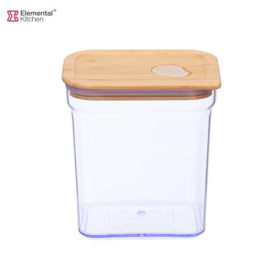 China Sustainable Lightweight Plastic Storage Container With Lids New Bamboo Kitchen Plastic Storage Box for sale