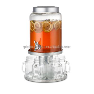 China SINOGLASS viable with 6 cup glass beverage dispenser for sale