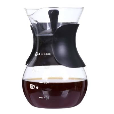 China With cover light weight and with permanent stainless steel filter pour over coffee maker in 400ml for sale