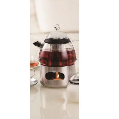 China Viable Hot Selling Elegant Glass Tea Set with Stainless Steel Infuser and Warmer, Light Teapot for Adults, Flower Tea Kettle for sale