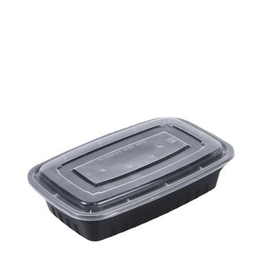 Chine Eco Friendly Black Plastic Disposable Lunch Box Meal Prep/Take Away Food Containers à vendre