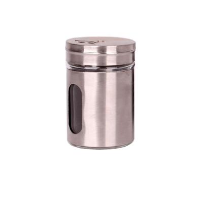 China 95ml Modern Style Spice Shaker Bottles Of Silver Stainless Steel And Glass Meterial en venta