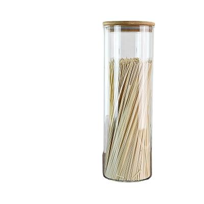 Κίνα Cheap Airtight Kitchen Glass Food Storage Container Eco-Friendly Glass Jar Airtight Glass Container Bottle With Bamboo Lid προς πώληση