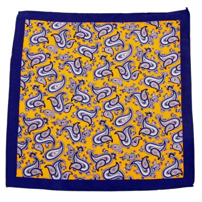 China Wholesale High Fashion Luxury Hip Hop Paisley Printed Small Pocket Square Silk Handkerchief for sale