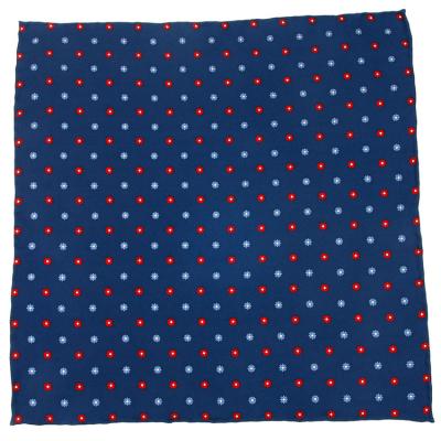 China Luxury Fashion Wholesale 33x33cm Small Printed Individual Handkerchief Silk Pocket Square for sale