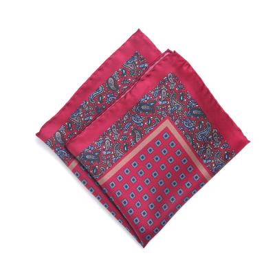 China Street Style Customize Design 33cm Fashion Handkerchief Pocket Luxury Silk Printed Square For Men for sale