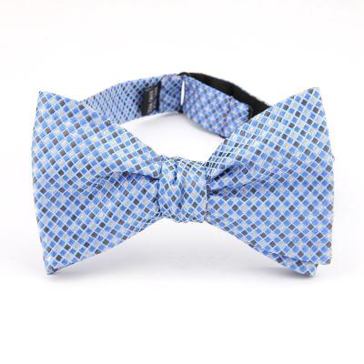 China 12x7cm Adjustable Luxury Fashion Mens Plaid 100% Jacquard Classic Silk Bow Tie for sale