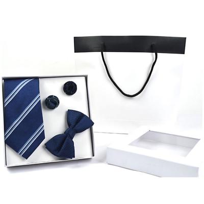 China Wholesale Classic Jacquard Stripe Business Fashion Gift Box Silk Bow Tie Set 145cm *8.5cm *3.8cm for sale