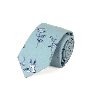 China Custom Wholesale Formal 7cm Cotton Floral Print Canvas Narrow Ties Fashion Ties For Men 7*145cm for sale