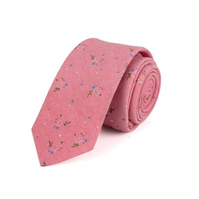 China Wholesale Custom Casual Fashion Printing Skinny Thin Cotton Men's Canvas Ties 6*145cm for sale