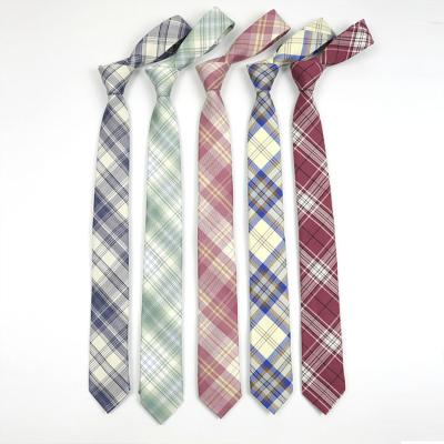 China wholesale 6cm slim skinny classic fashion checked plaid chat dyed tie for uniform 6*148cm for sale