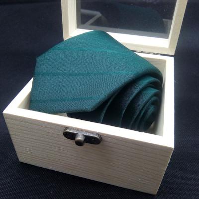 China Wholesale 7cm Custom Classic Premium Mens Stripe Jacquard Silk Tie With Gift Box 7*148cm for sale