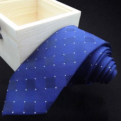 China Luxury Classic Dot Jacquard Silk Necktie Slim Skinny Fashion Custom Wrap 7cm 7*148cm for sale