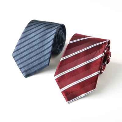 China Custom Wholesale Slim Stripe Mens Slim Jacquard Business Fashion Fashion Quality Silk Ties 8*145cm for sale