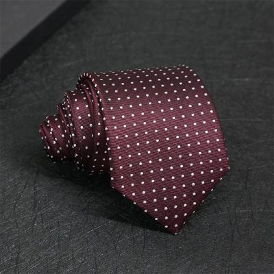 China Custom Made Jacquard Dot Men Neckties Silk Ties Business Fashion Factory Wholesale 8*145cm for sale