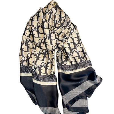 China 90x180cm Polyester Women Scarf Premium Big Fashion Luxury Brand Design Printing Satin Shawl for sale