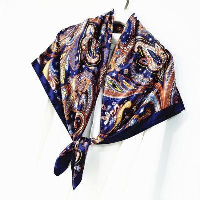 China Square Women Customize Printed Digital Printing Square 90x90 Cm Luxury Satin Silk Scarf for sale