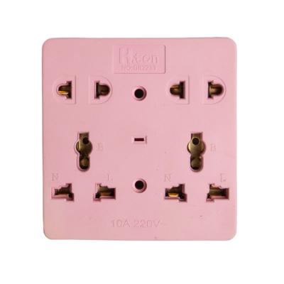 China Commercial ABS GR2233 Strip Wall Ten Outlets Copper Plating Iron International Extension Power Accessory Socket for sale