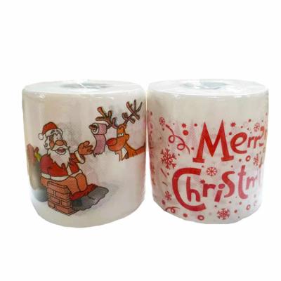 China 2021 Bathroom OEM New Arrival Christmas Toilet Paper Tissue 2 Ply Custom Printing High Quality Toilet Paper for sale