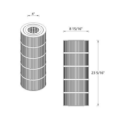 China Outdoor Spa Swimming Pool Filters 120 Square Feet Pleated Cartridge Suit For SPA Filter for sale