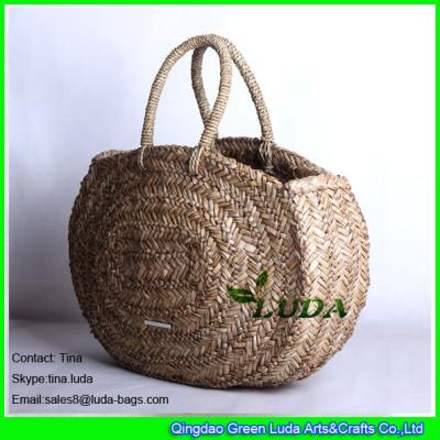 China LUDA fashion women hobo tote bags natural seagrass straw bags for sale